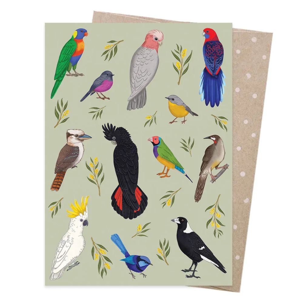 Earth Greetings Card - Iconic Birds of Australia