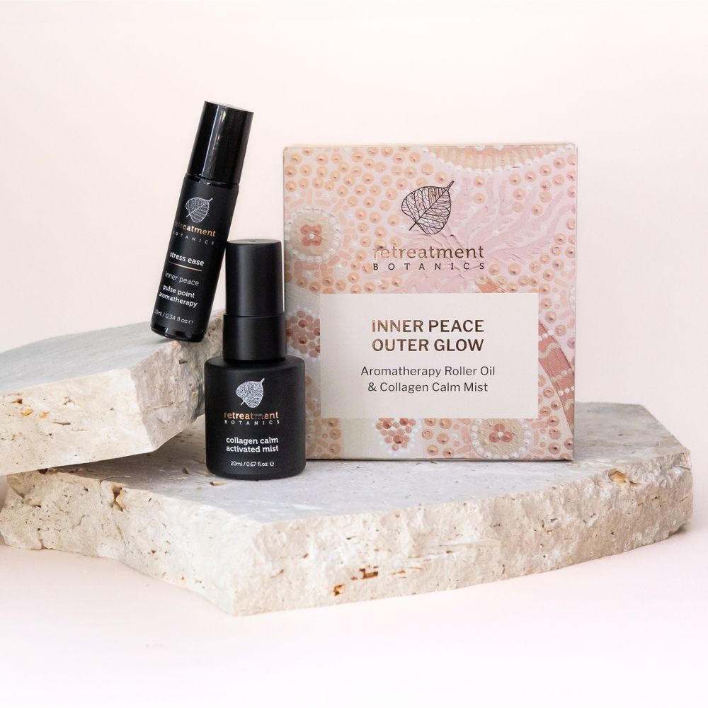 Retreatment Botanics - Inner Peace Outer Glow Gift Set ( Calm Mist 20ml & Aromatherapy Roller Oil)