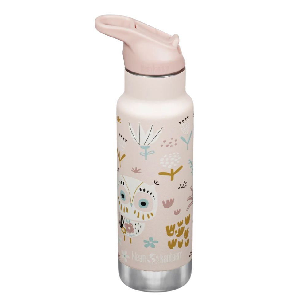 Klean Kanteen Kids 12oz 355ml Insulated Water Bottle with Flip Seal Sport Cap & Straw