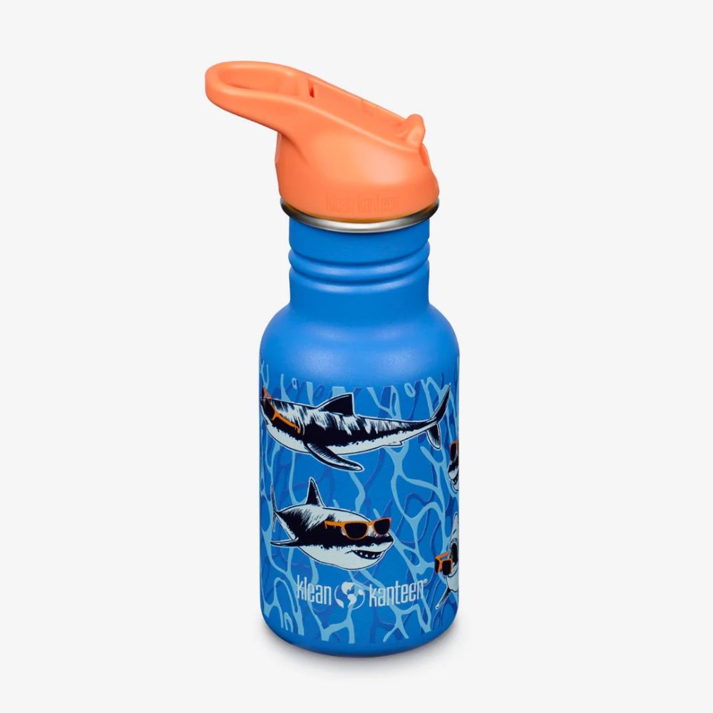 Klean Kanteen Kids 12oz 355ml Stainless Steel Water Bottle with Flip Seal Sport Cap & Straw