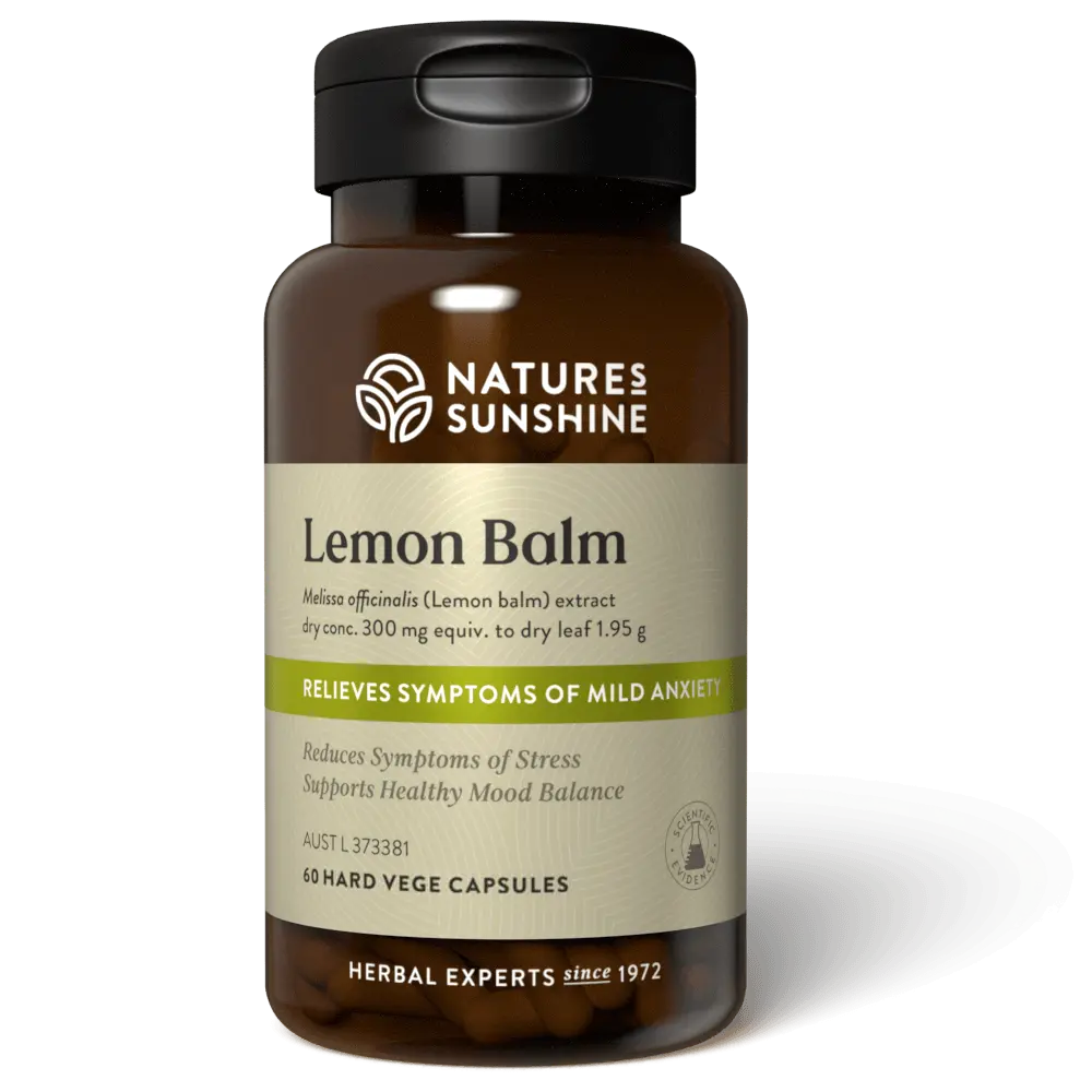 Nature's Sunshine Lemon Balm (Relieves Symptoms of Mild Anxiety) 60 Capsules