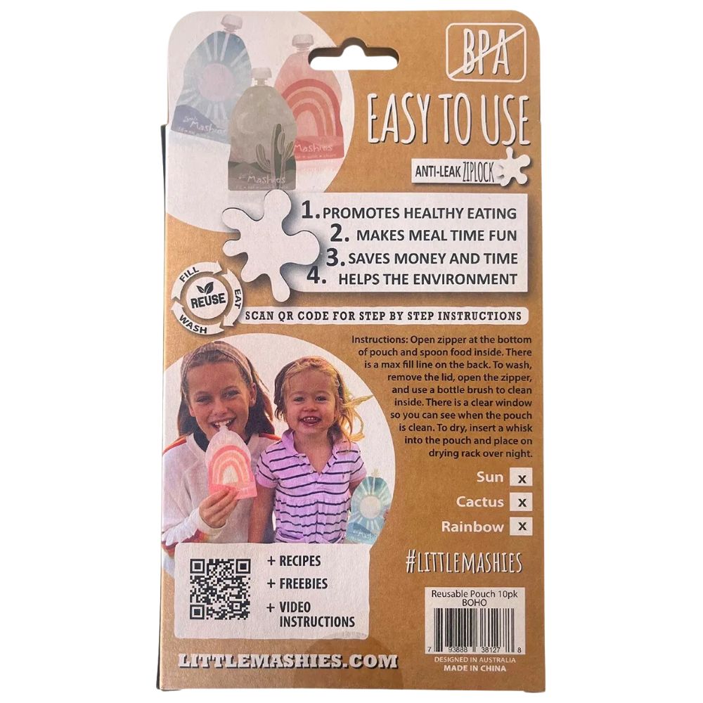 Little Mashies Reusable Squeeze Pouch 10 x 130ml