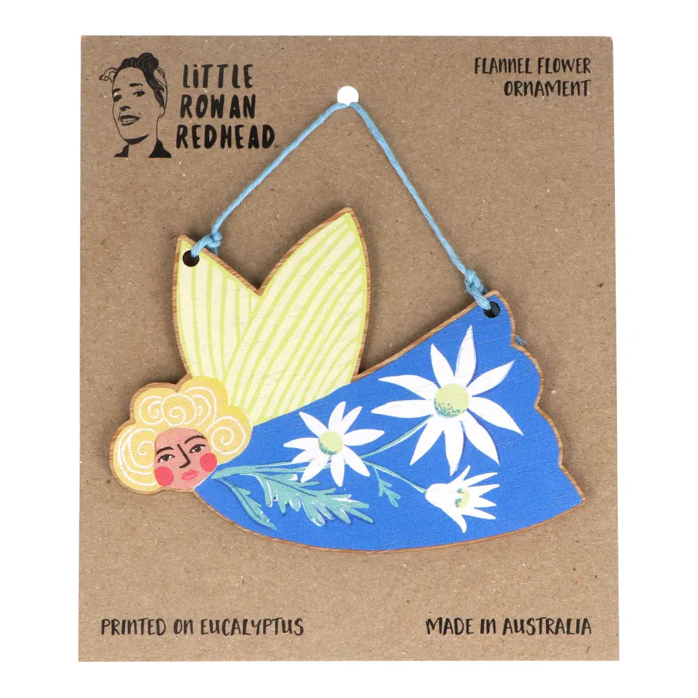 Little Rowan Redhead Wooden Christmas Ornament - Flannel Flowers