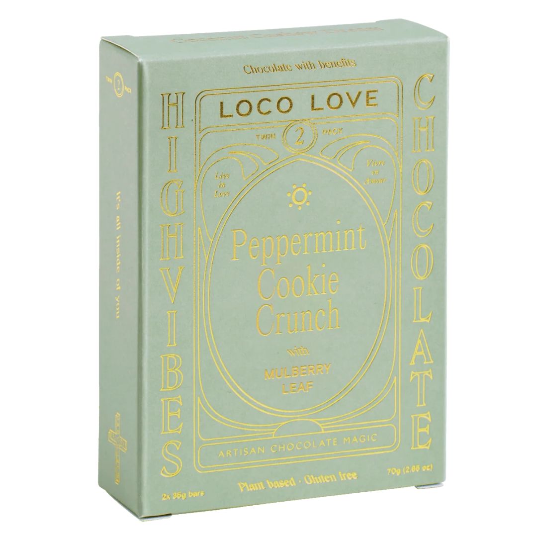 Loco Love Peppermint Cookie Crunch Vegan Chocolate - Twin Pack 70g
