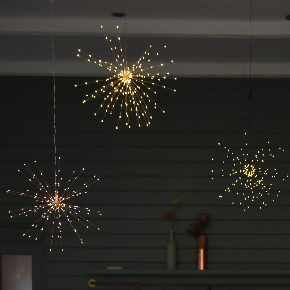 Lumina Hanging Single 50cm Starburst Copper - Indoor & Outdoor - Plug In