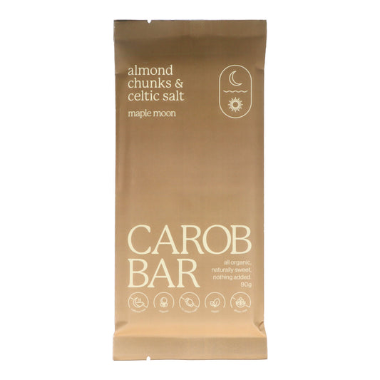 Maple Moon Organic Carob Bar 90g - Salted Almond