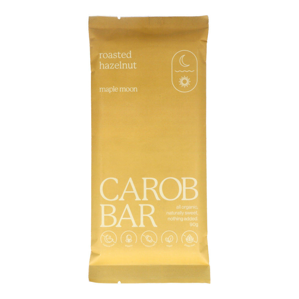 Maple Moon Organic Carob Bar 90g - Roasted Hazelnut