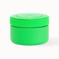 Green container with lid on a white background