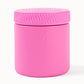Pink container with lid on a white background