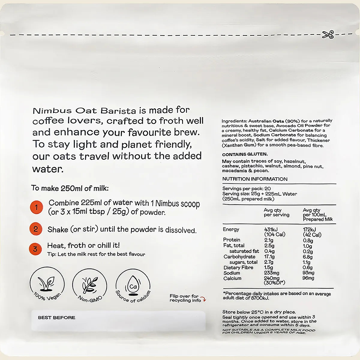 Nimbus Oat Barista Milk Powder 500g