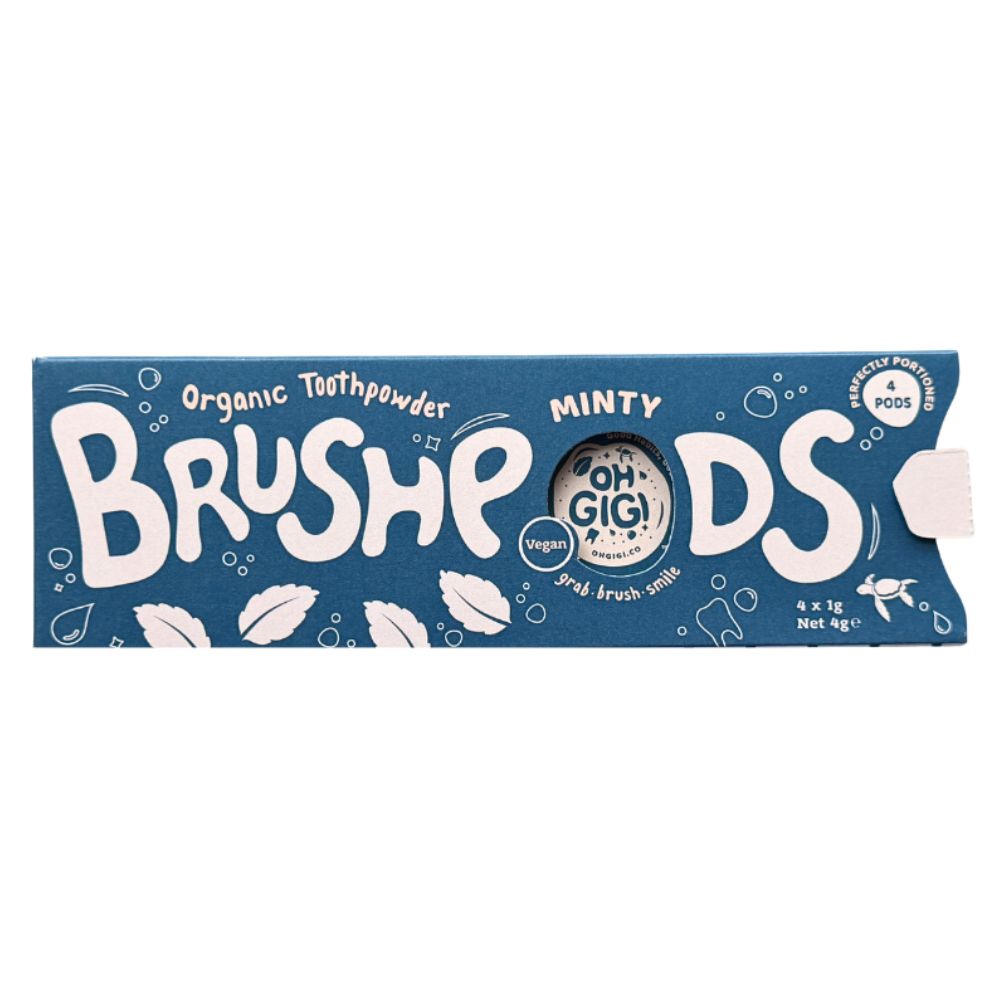 OhGiGi Organic Toothpowder BrushPods - 4 Mini Pods