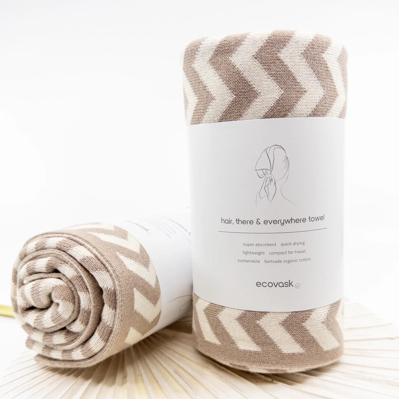 Ecovask Travel Towel & Hair Wrap - Organic Cotton