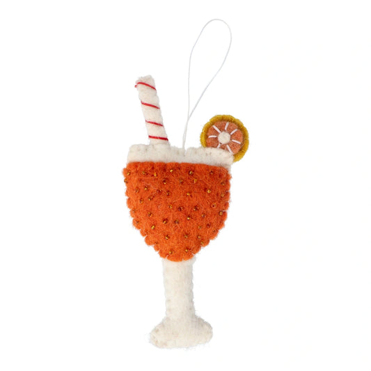 Fairtrade Felt Christmas Decoration - Aperol Spritz