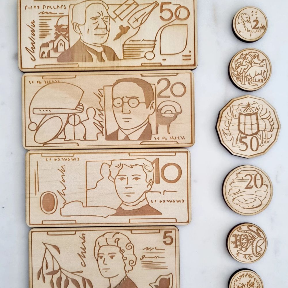 Bandicute Wooden Australian Play Money - Mini Set