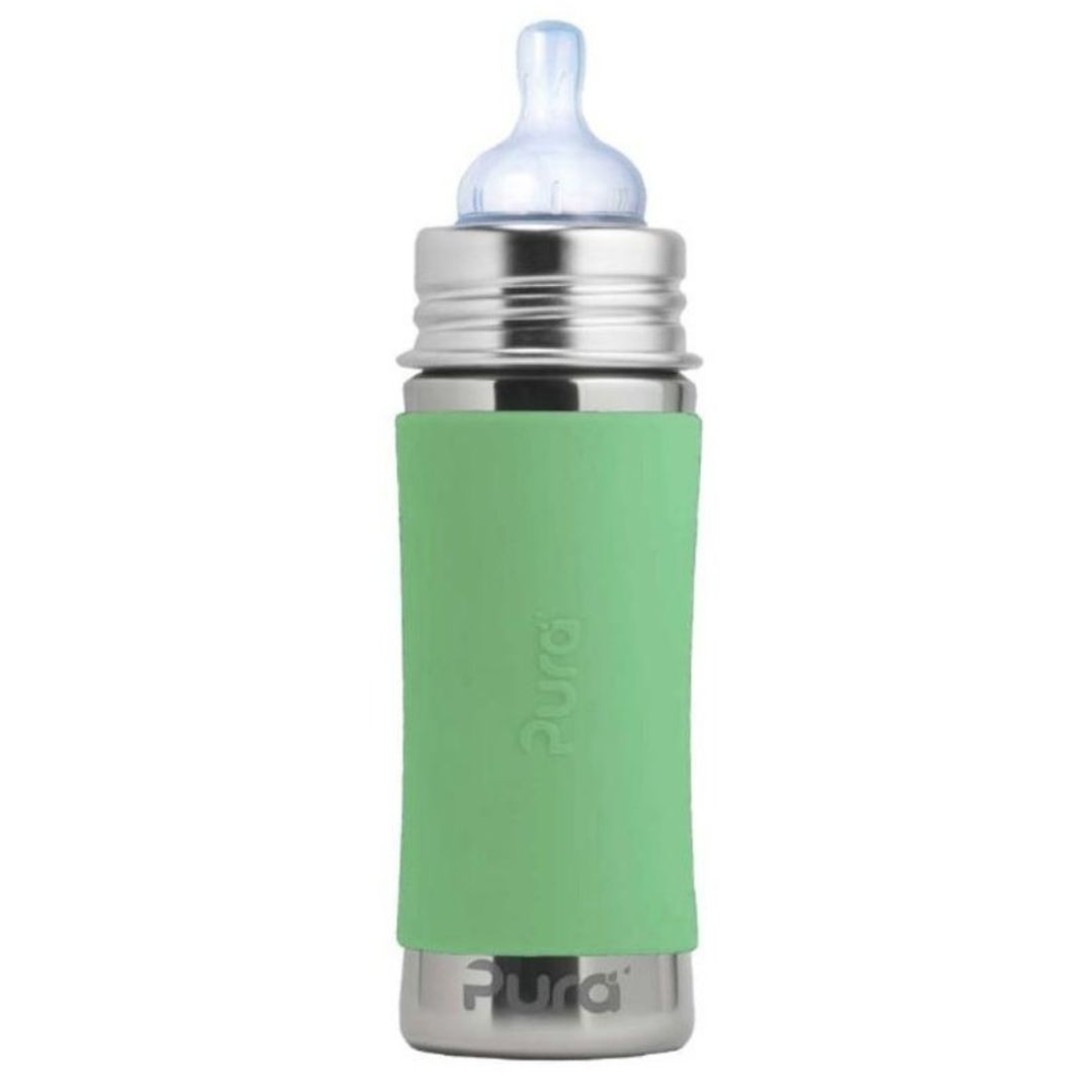 Pura Kiki Stainless Steel Infant Bottle 325ml - Moss V2