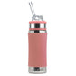 Pura Kiki Stainless Steel Kiddo Straw Bottle With Silicone Collar 325ml - Rose