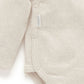 Purebaby Pointelle Long Sleeve Wrap Bodysuit - Wheat Melange