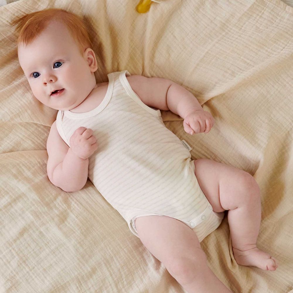 Purebaby Rib Bodysuit 2 Pack - Wheat