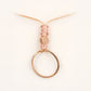 Rancho Necklace - Rose Gold Ring Glass Beads Hammered Dot Stack