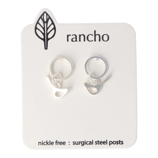Rancho Studs - Hollow Silver Circle Stud Smallest Silver Bird