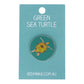 Red Parka Enamel Pin - Green Sea Turtle