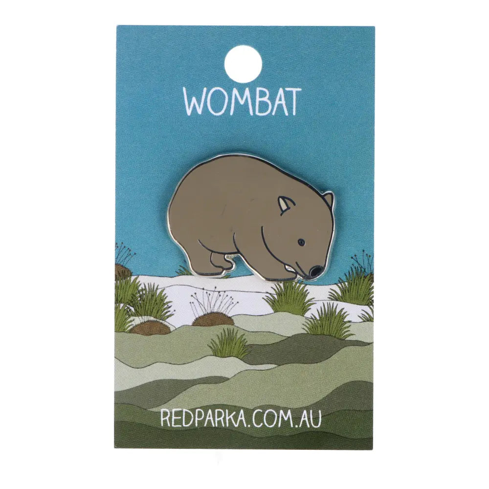 Red Parka Enamel Pin - Wombat