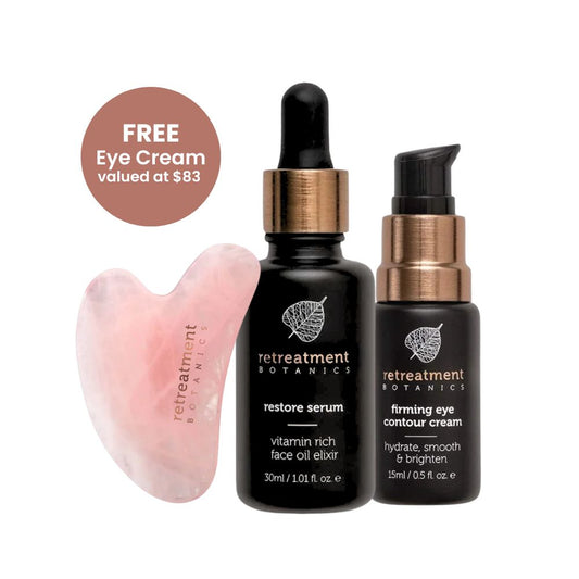 Retreatment Botanics Restore Serum & Gua Sha with FREE Eye Contour Cream