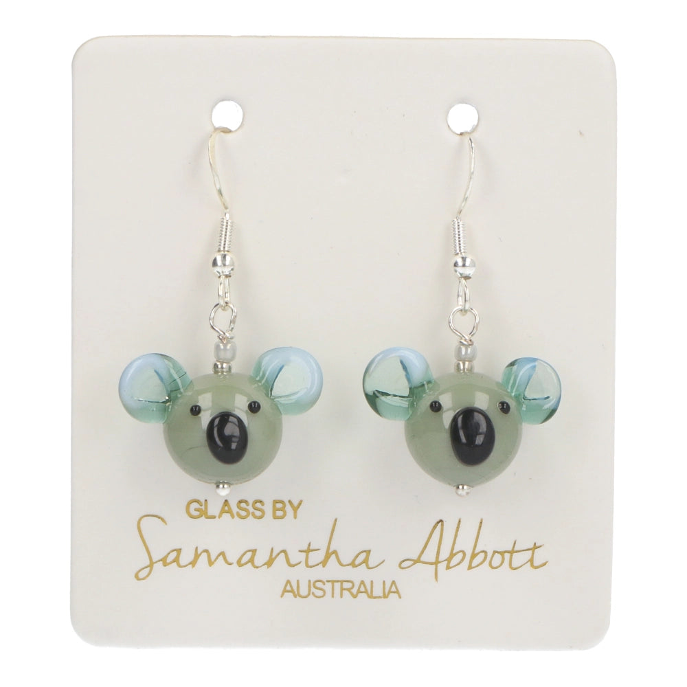 Samantha Abbott Glass Drop Earrings - Koala