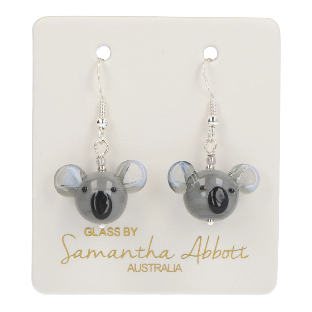 Samantha Abbott Glass Drop Earrings - Koala