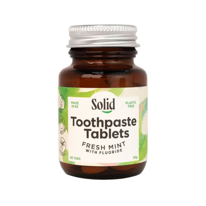 Solid Toothpaste Tablets with Fluoride - Fresh Mint