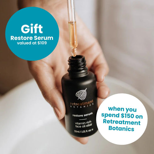 GIFT Retreatment Botanics Restore Serum when you spend $150 on Retreatment. Gift valued at $109