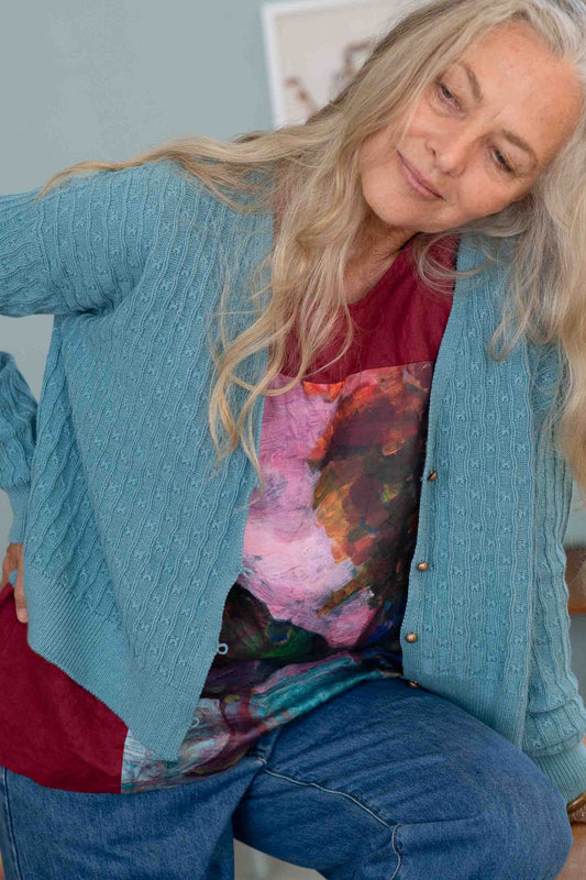 Lazybones Sunday Cardigan Marine