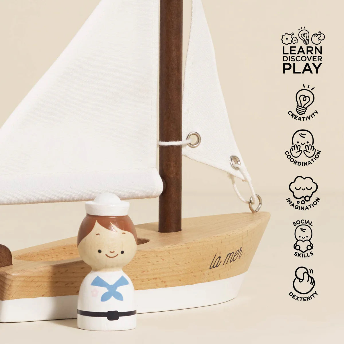 Le Toy Van Wooden Sailing Boat & Captain