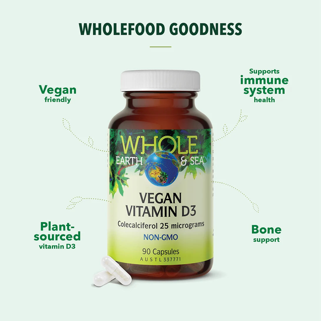 Whole Earth & Sea Vegan Vitamin D3 (90 capsules)