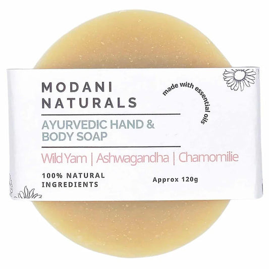 Modani Naturals Hand and Body Bar 120g Wild Yam, Ashwagandha, Chamomile