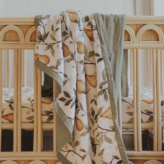 Snug as a Bub & Co. Organic Snuggly Blanket - Whimsical Pear