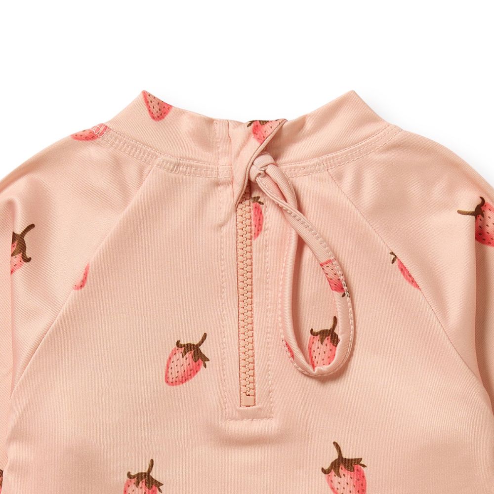Wilson & Frenchy 2PC Cutwork Rashie Swimset - Strawberry Kisses