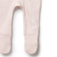 Wilson & Frenchy  Organic Stripe Rib Zipsuit with Feet - Cantaloupe