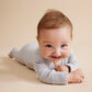 Wilson & Frenchy Organic Stripe Rib Zipsuit with Feet - Rain Drop