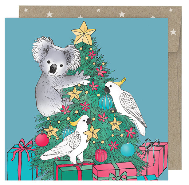 Earth Greetings Australian Christmas Card Pack - Tree Tidings (Box of 8)