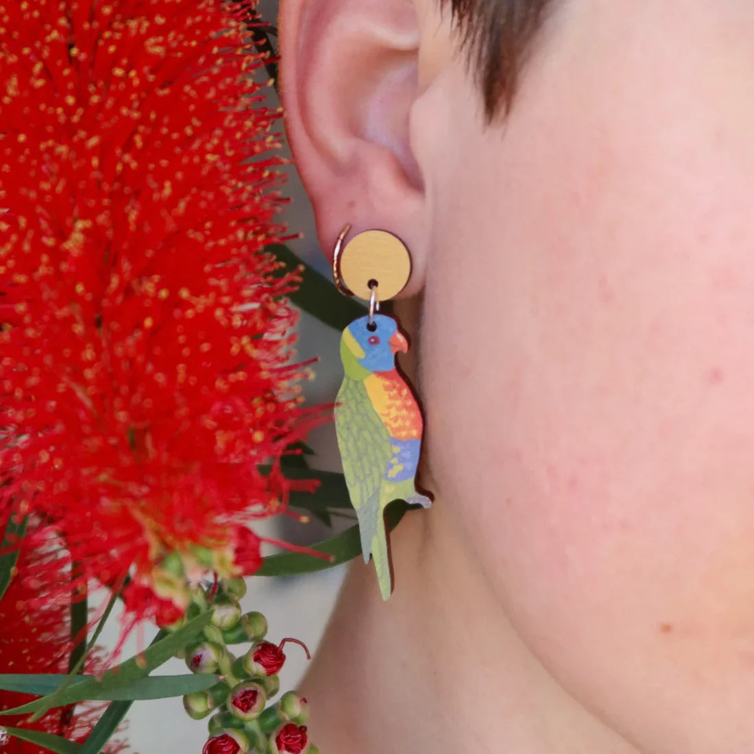 Pixie Nut & Co. Rainbow Lorikeet Earrings