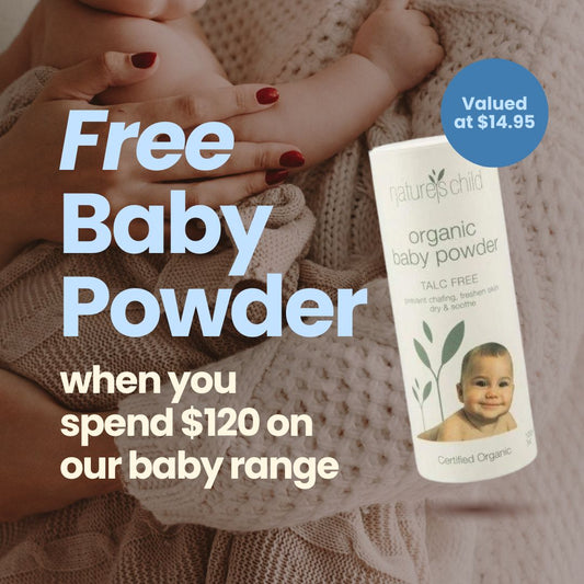 YOUR GIFT - Nature's Child Talc-Free Baby Powder 100g when you spend $120 on our Baby range