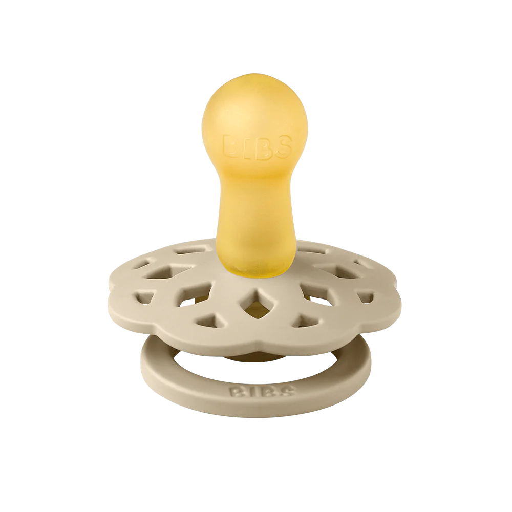 Bibs Round Boheme Natural Dummy Pacifier - Vanilla/Peach