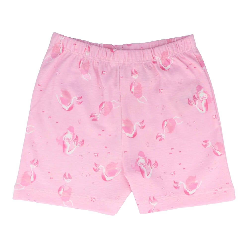 Children's Organic Cotton Short Pyjama Set - Mermaids Pink