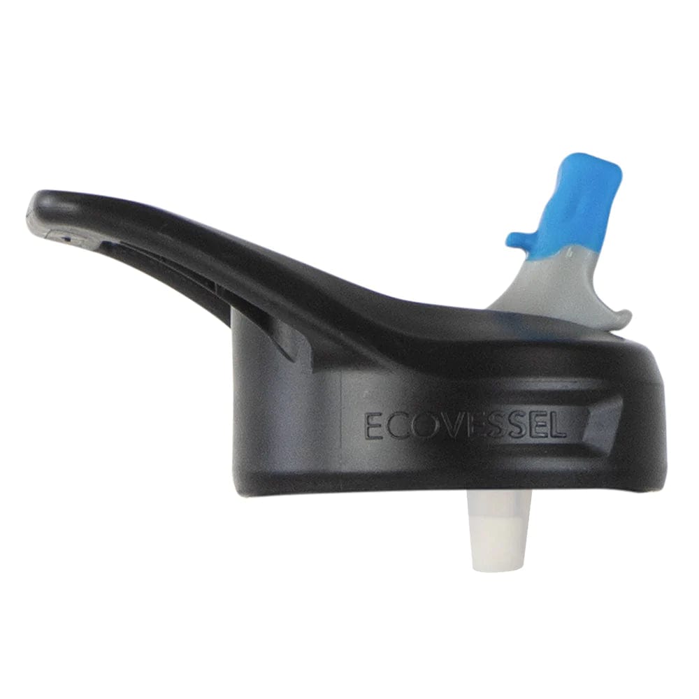 EcoVessel Adults & Kids Replacement Straw Lid Black with Blue Spout