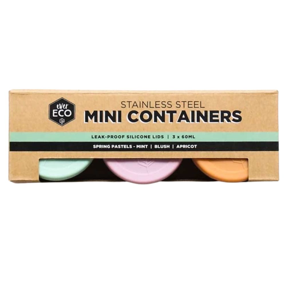 Ever Eco Stainless Steel Round MINI Containers Set of 3 60ml