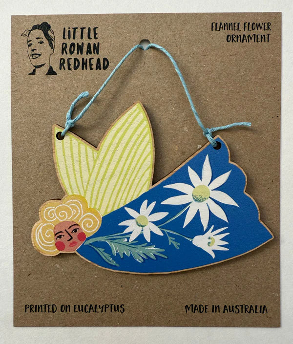 Little Rowan Redhead Wooden Christmas Ornament - Flannel Flowers