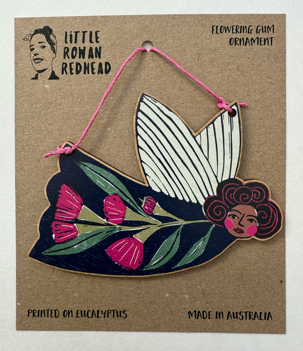 Little Rowan Redhead Wooden Christmas Ornament - Flowering Gum