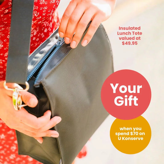 YOUR GIFT - Insulated Lunch Tote when you spend $70 on U  Konserve