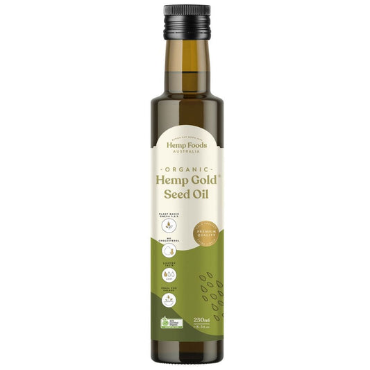 Hemp Foods Australia Organic Cold Pressed Hemp Gold Seed Oil 250ml